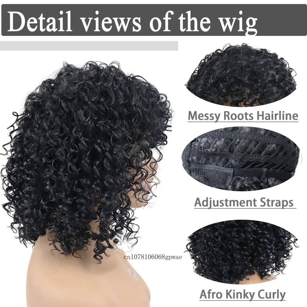 Explore New Arrivals: Fluffy Afro Curly Synthetic Wigs and More - Black