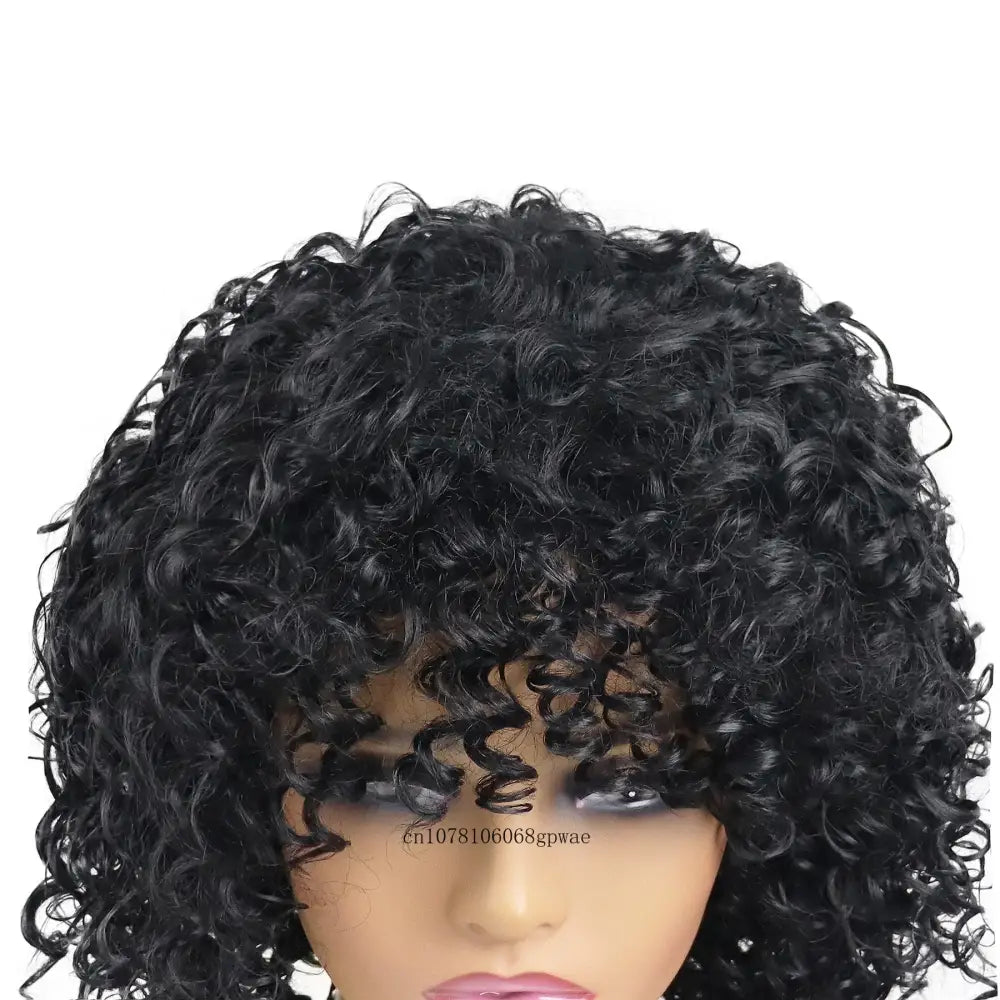 Explore New Arrivals: Fluffy Afro Curly Synthetic Wigs and More - Black