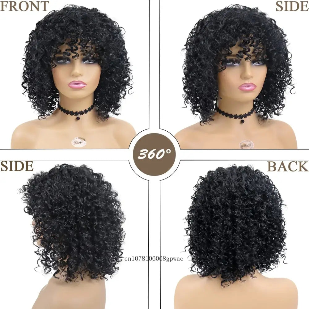 Explore New Arrivals: Fluffy Afro Curly Synthetic Wigs and More - Black