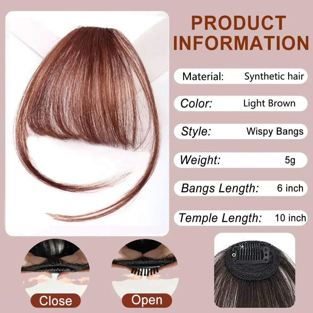 Explore New Arrivals of Brown Synthetic Clip-In Bangs at Queen Afro - Light Brown