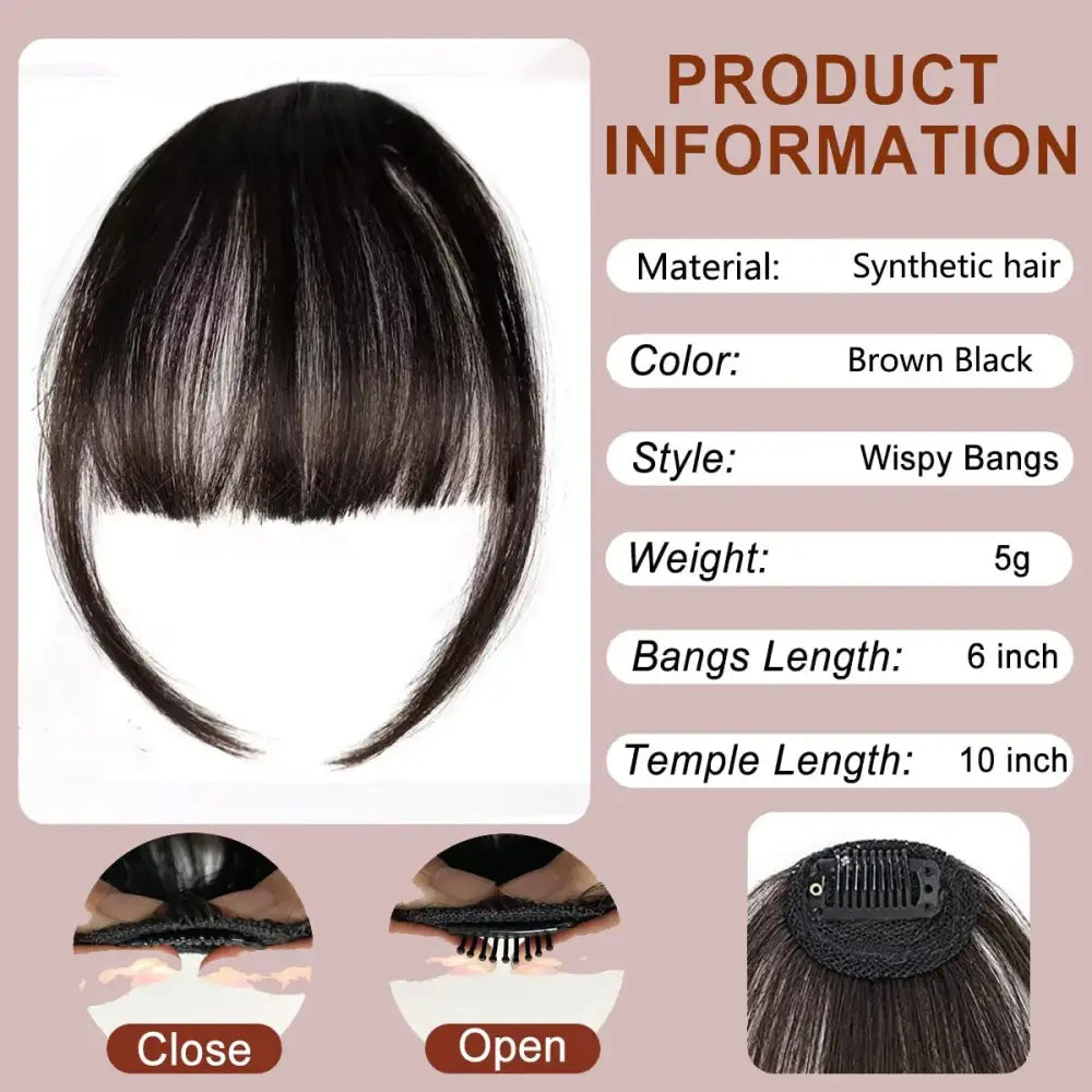 Explore New Arrivals of Brown Synthetic Clip-In Bangs at Queen Afro - Brown Black