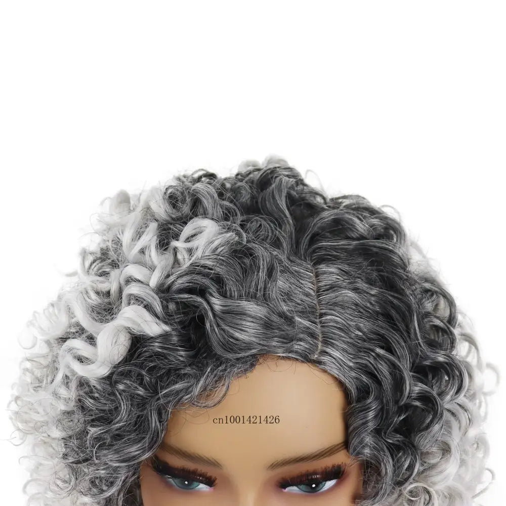 Explore New Arrivals of Ombre Grey Curly Synthetic Wigs Today - Ombre Grey