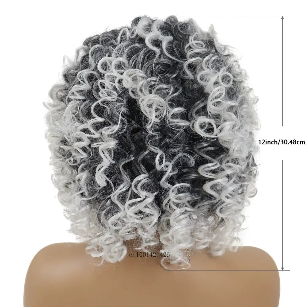 Explore New Arrivals of Ombre Grey Curly Synthetic Wigs Today - Ombre Grey