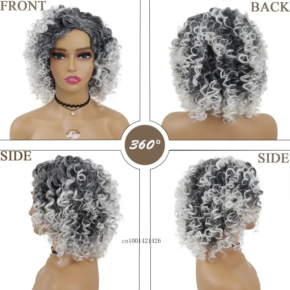 Explore New Arrivals of Ombre Grey Curly Synthetic Wigs Today - Ombre Grey