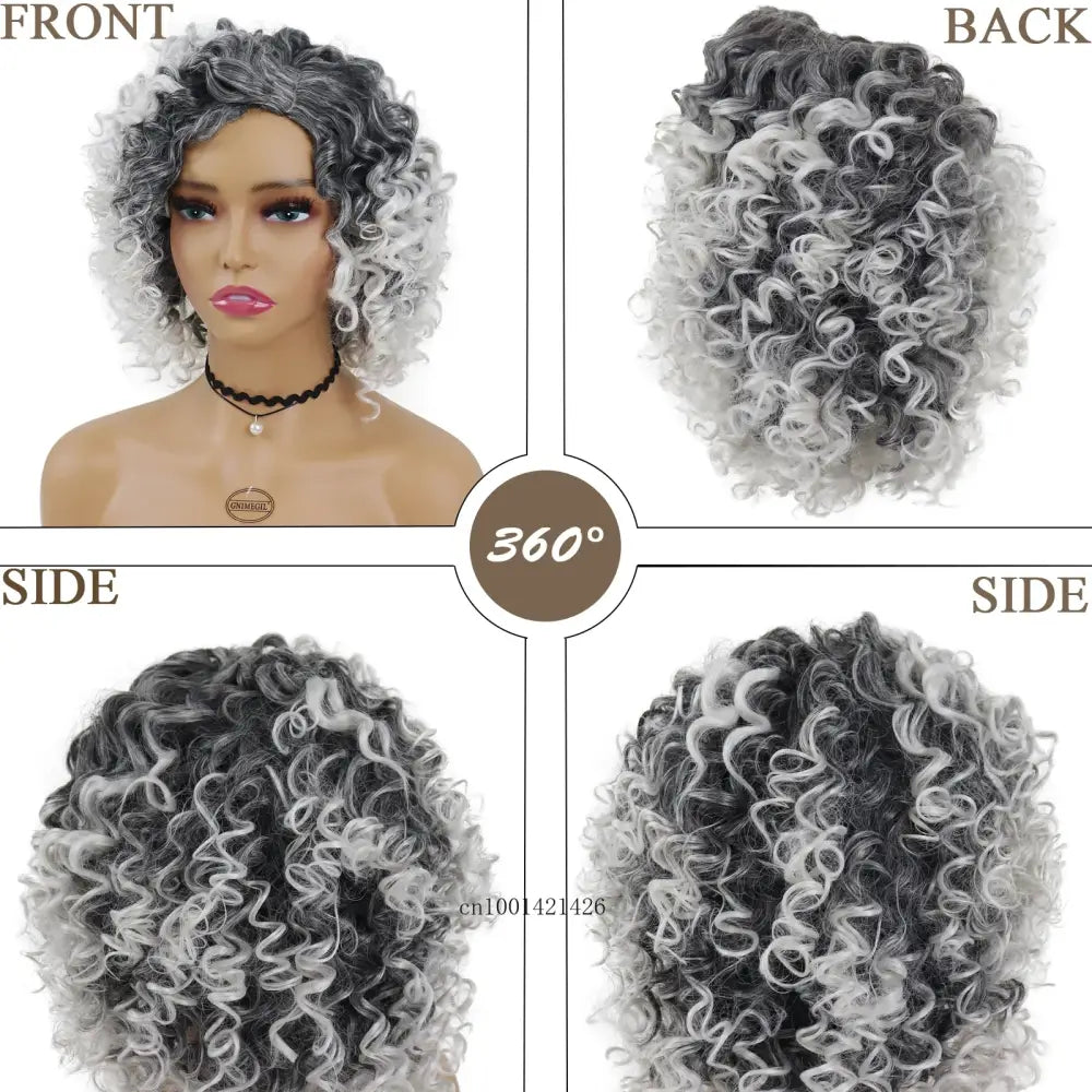 Explore New Arrivals of Ombre Grey Curly Synthetic Wigs Today - Ombre Grey