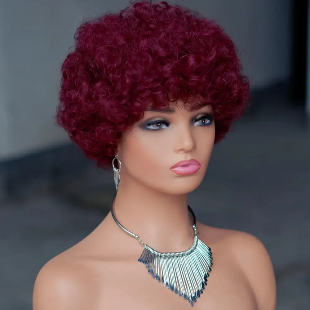 Explore New Arrivals: Short Kinky Curly Wigs at Queen Afro - #99J / Model inches