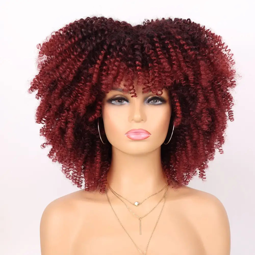 Explore New Arrivals: Tereshar Synthetic Short Curly Wigs and More - Ombre red / 12INCHES