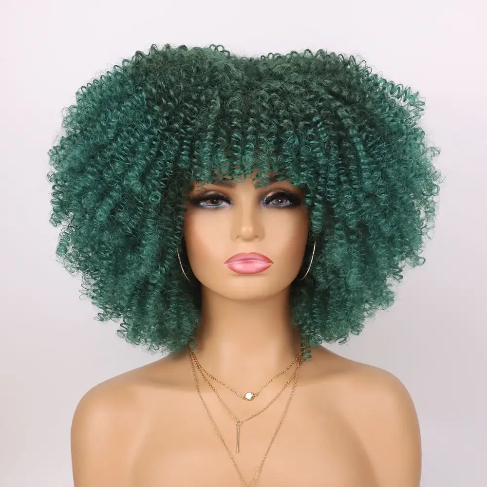 Explore New Arrivals: Tereshar Synthetic Short Curly Wigs and More - Dark green / 12INCHES