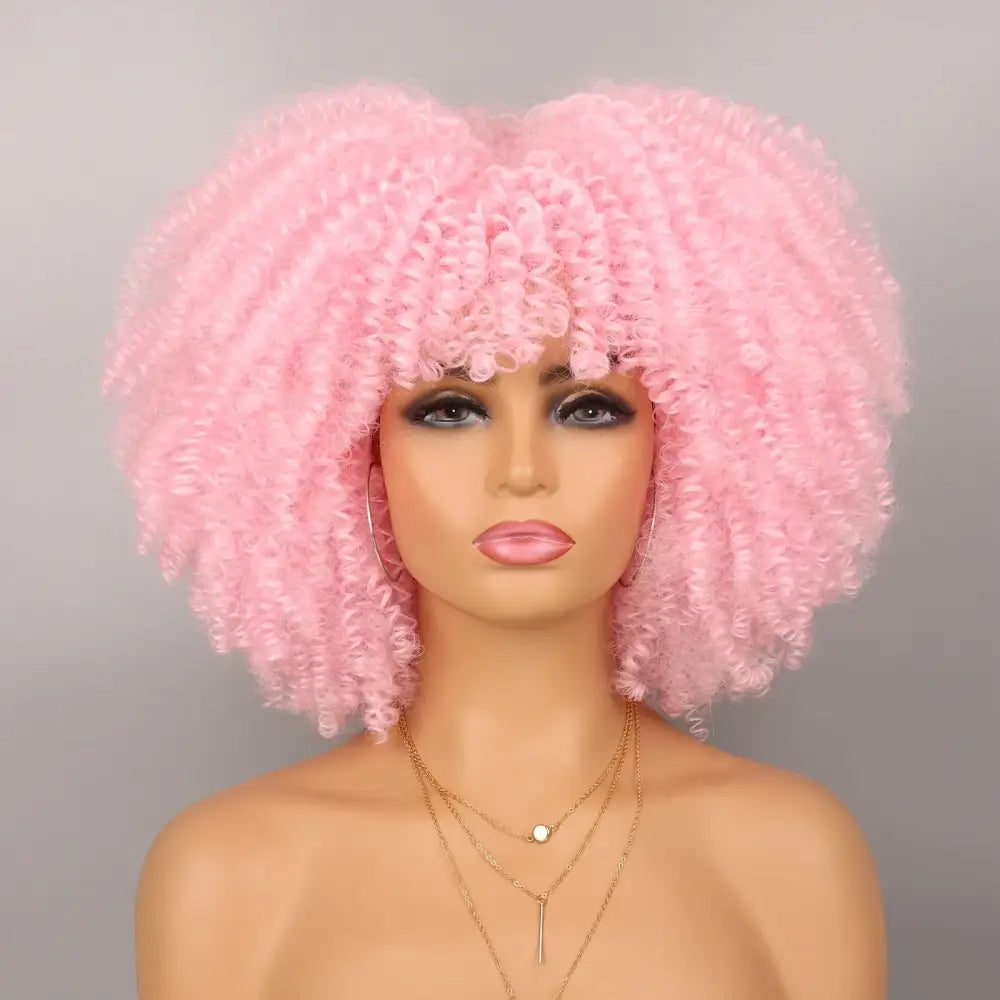 Explore New Arrivals: Tereshar Synthetic Short Curly Wigs and More - Pink / 12INCHES