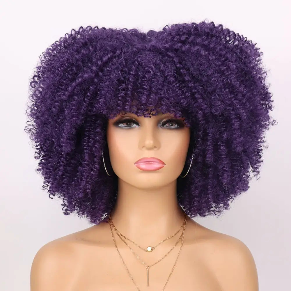 Explore New Arrivals: Tereshar Synthetic Short Curly Wigs and More - Dark purple / 12INCHES