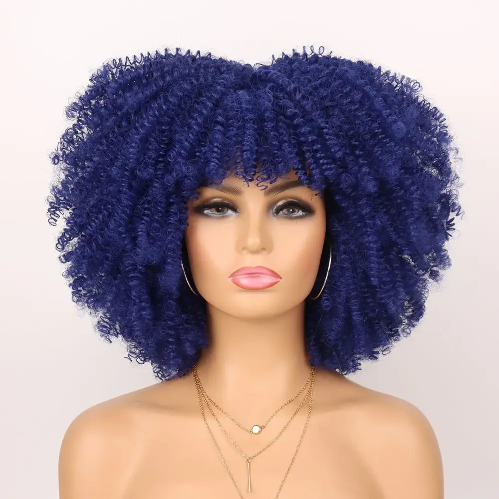 Explore New Arrivals: Tereshar Synthetic Short Curly Wigs and More - Dark Blue / 12INCHES