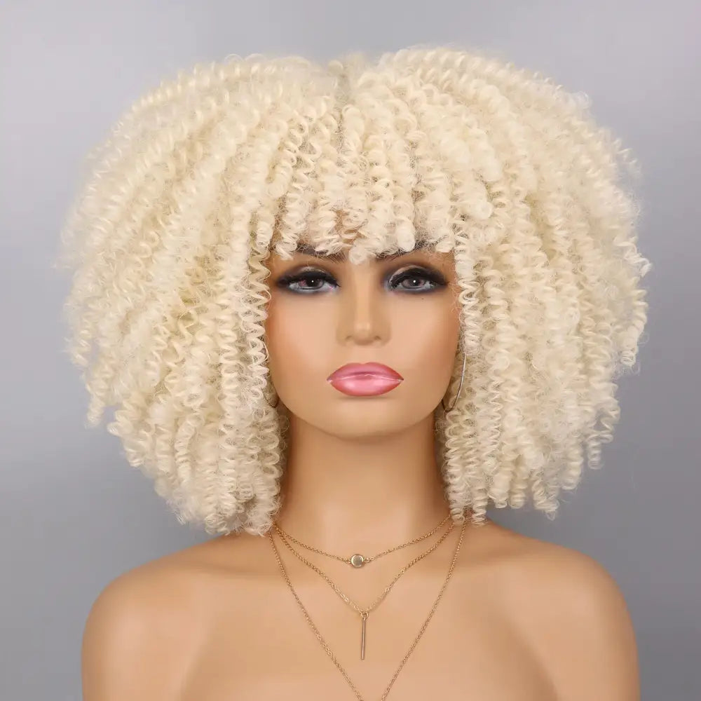 Explore New Arrivals: Tereshar Synthetic Short Curly Wigs and More - Platinum blonde / 12INCHES