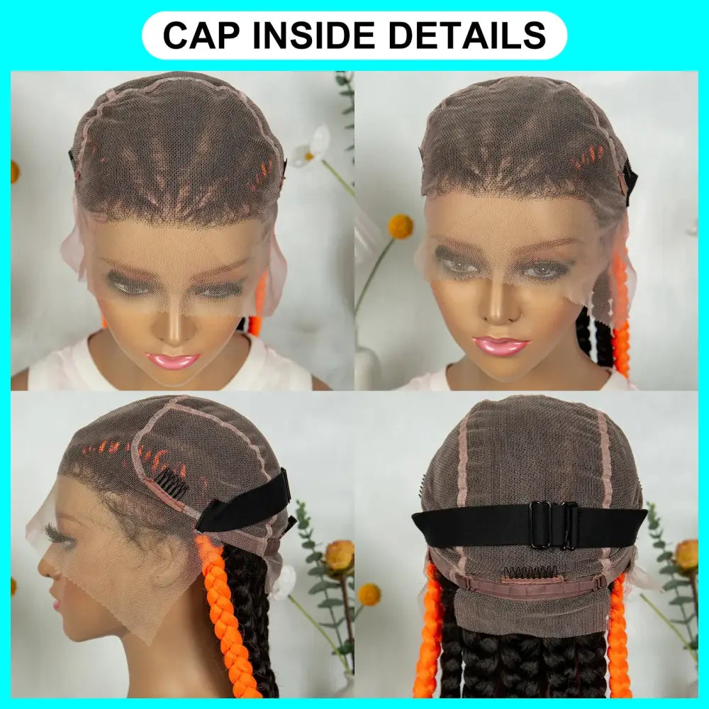 Explore Orange Synthetic Cornrow Braids at QueenAfro! - 1B Orange / 24inches