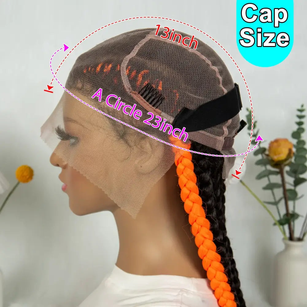 Explore Orange Synthetic Cornrow Braids at QueenAfro! - 1B Orange / 24inches