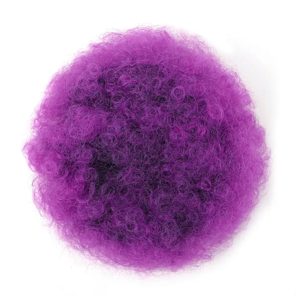 Explore Our Afro Puff Drawstring and Hair Care Essentials Collection - #1B/Purple / 6inches