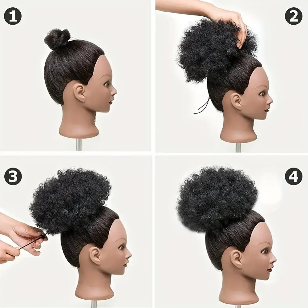 Explore Our Curated Collection of Afro Puff Extensions and Beauty Essentials - Medium / 8inch-1B