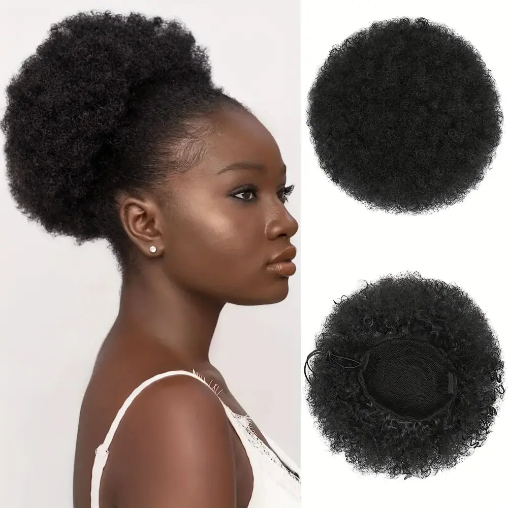 Explore Our Curated Collection of Afro Puff Extensions and Beauty Essentials - Medium / 8inch-1B