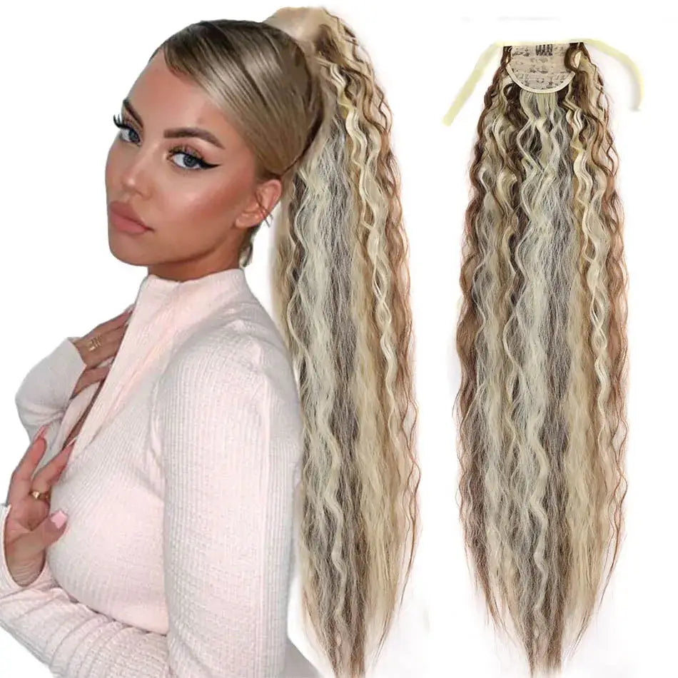 Explore Our Trendy Synthetic Ponytail Extensions for Effortless Style - Corn Wave p4 613 / 28inches 75cm 160g