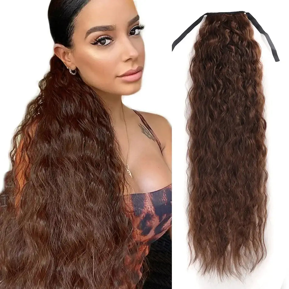 Explore Our Trendy Synthetic Ponytail Extensions for Effortless Style - Corn Wave 2 / 30inches 80cm 170g