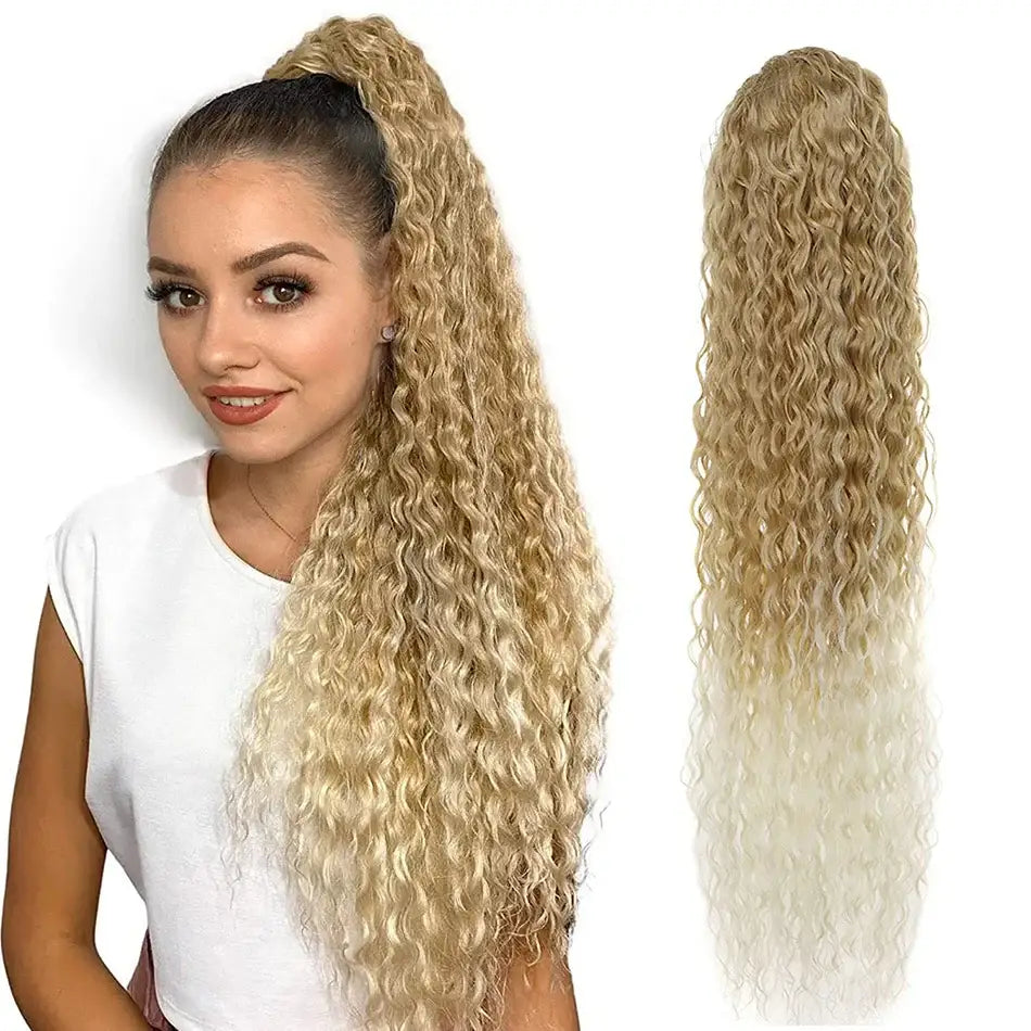 Explore Our Trendy Synthetic Ponytail Extensions for Effortless Style - CW T27-613 / 28inches 75cm 160g