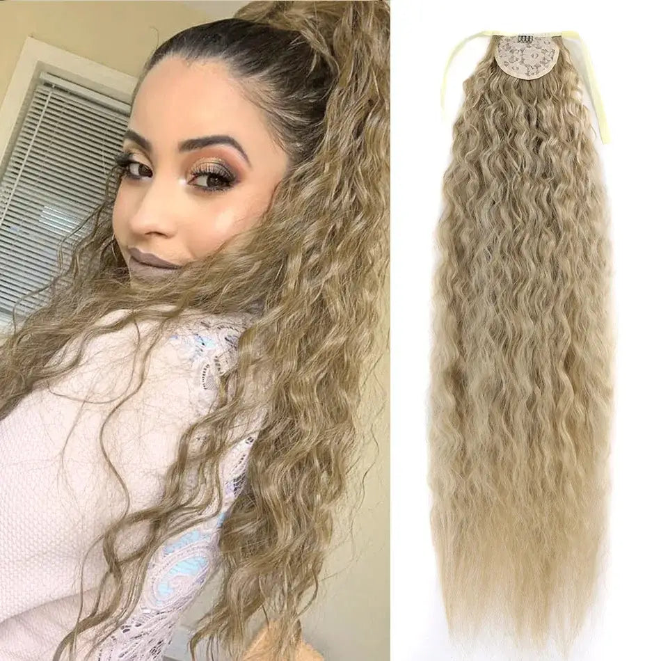 Explore Our Trendy Synthetic Ponytail Extensions for Effortless Style - Corn Wave 18 / 32inches 85cm 180g