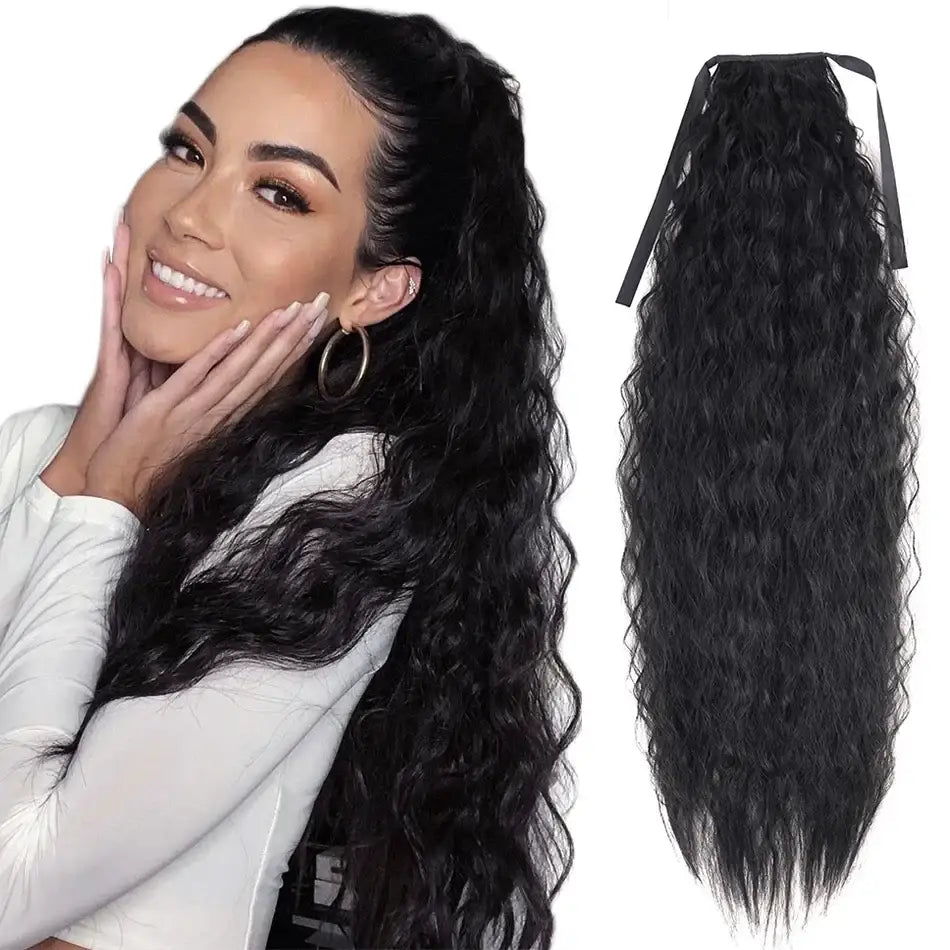 Explore Our Trendy Synthetic Ponytail Extensions for Effortless Style - Corn Wave 1B / 32inches 85cm 180g