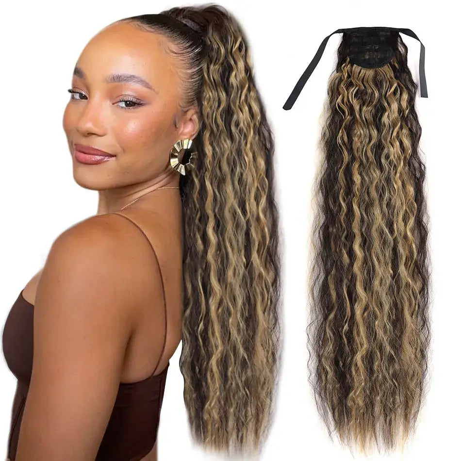 Explore Our Trendy Synthetic Ponytail Extensions for Effortless Style - Corn Wave p4 27 / 30inches 80cm 170g