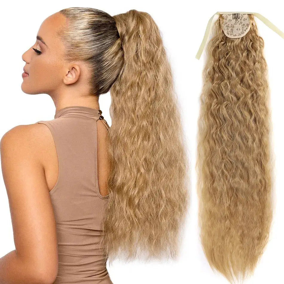 Explore Our Trendy Synthetic Ponytail Extensions for Effortless Style - Corn Wave 27 / 30inches 80cm 170g