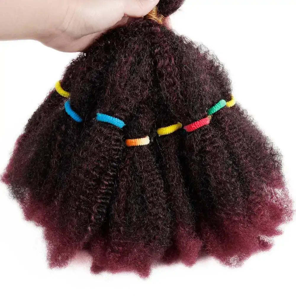 Explore Queen Afro’s Collection of Kinky Curly and Synthetic Products - #99J / 12INCHES / 9Pcs/Lot