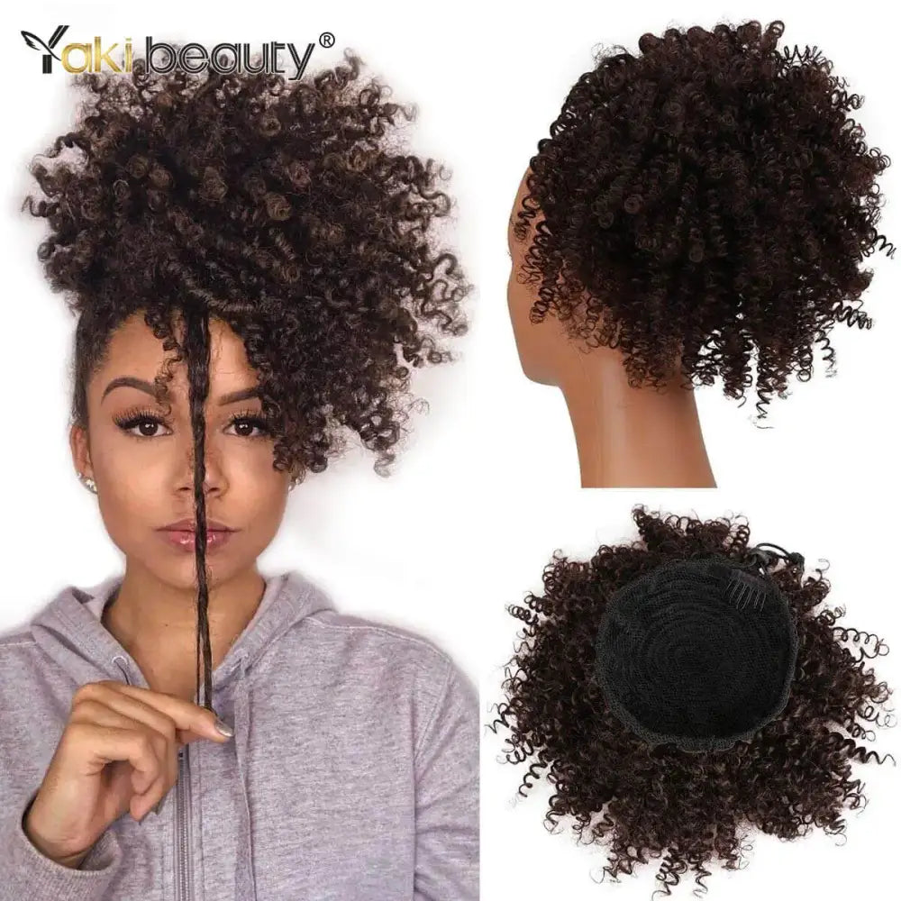 Explore Queen Afro’s Puff Curly Extensions for Stunning Looks - #4 / Medium / 1pc