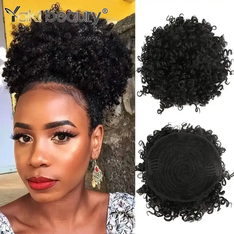 Explore Queen Afro’s Puff Curly Extensions for Stunning Looks - 1B-Black / Medium / 1pc