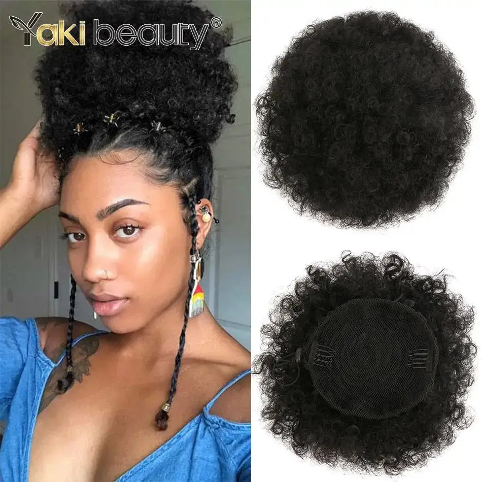 Explore Queen Afro’s Puff Curly Extensions for Stunning Looks - Afro Black / Medium / 1pc