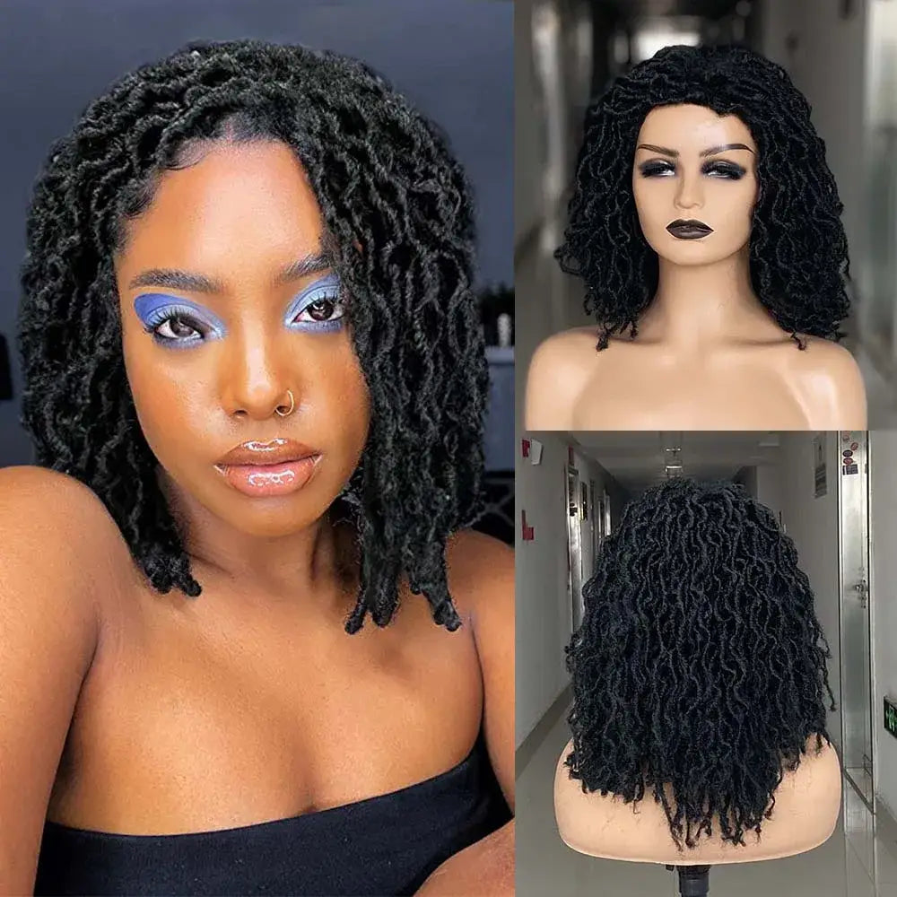 Explore Queen Afro’s Short Braided Dreadlock Wigs and Accessories - 1B