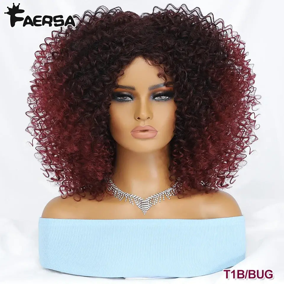 Explore Queen Afro’s Unique Haircare and Kinky Curly Wigs Collection - T1B/Burgundy / 1pc