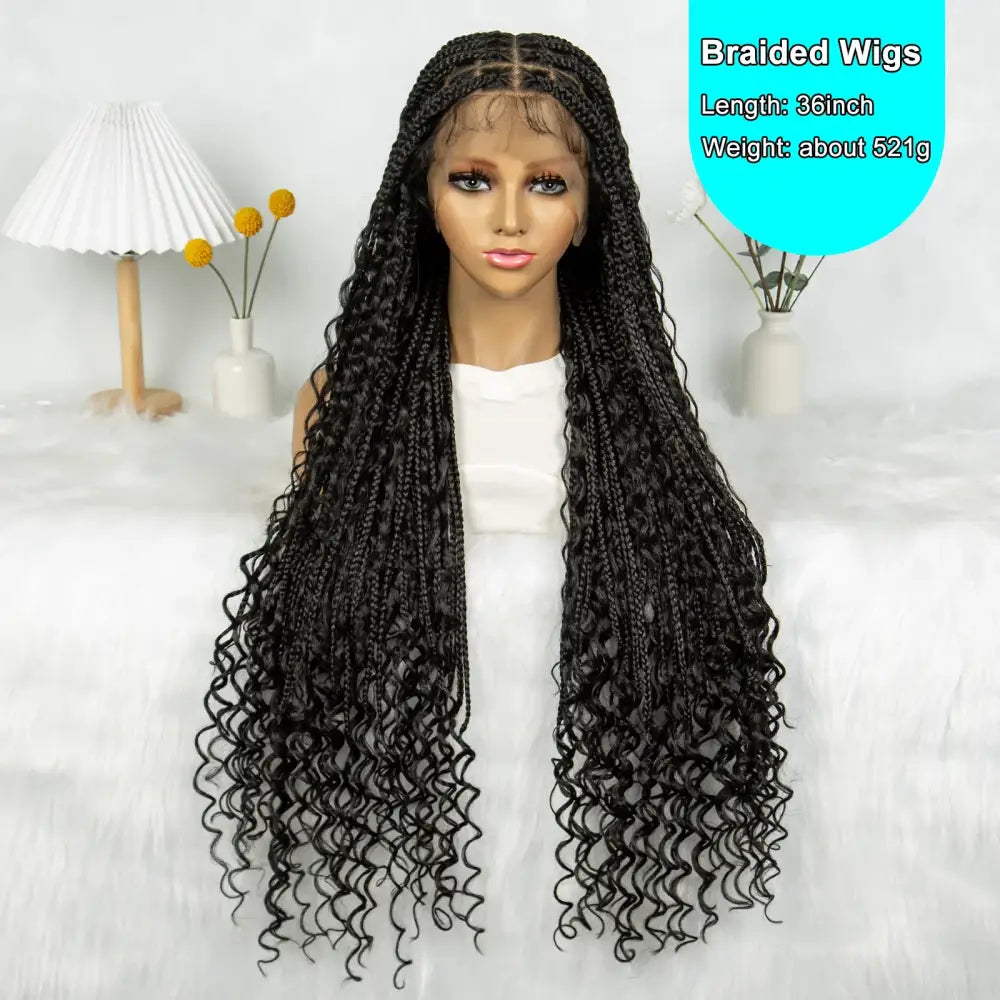 Explore Stunning Synthetic Boho Braids and Crochet Wigs at Queen Afro - 1B / 36inches