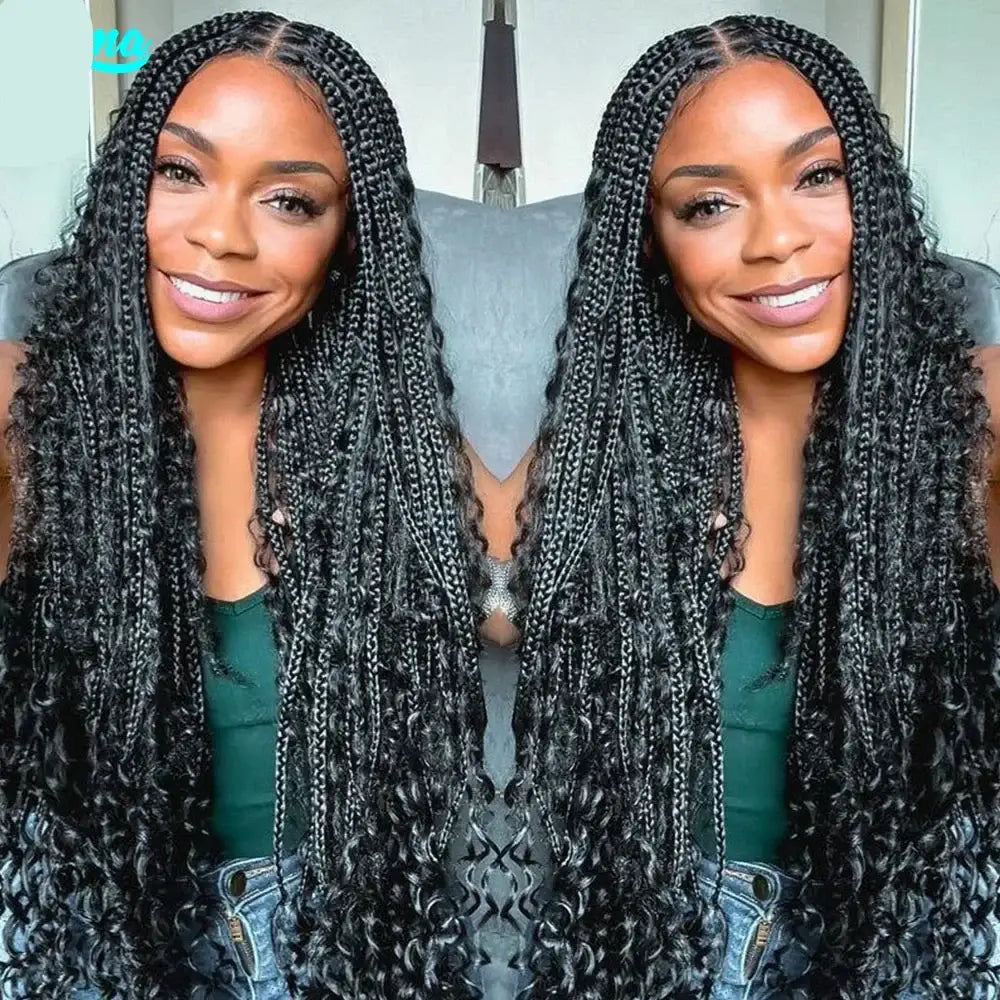 Explore Stunning Synthetic Boho Braids and Crochet Wigs at Queen Afro - 1B / 36inches