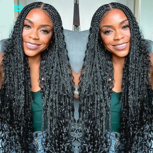 Explore Stunning Synthetic Boho Braids and Crochet Wigs at Queen Afro - 1B / 36inches