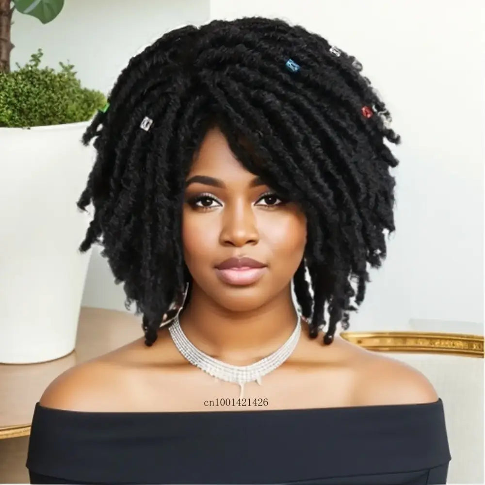 Explore Trendy Short Synthetic Afro and Dreadlock Wigs at Queen Afro - Black / 15 inch