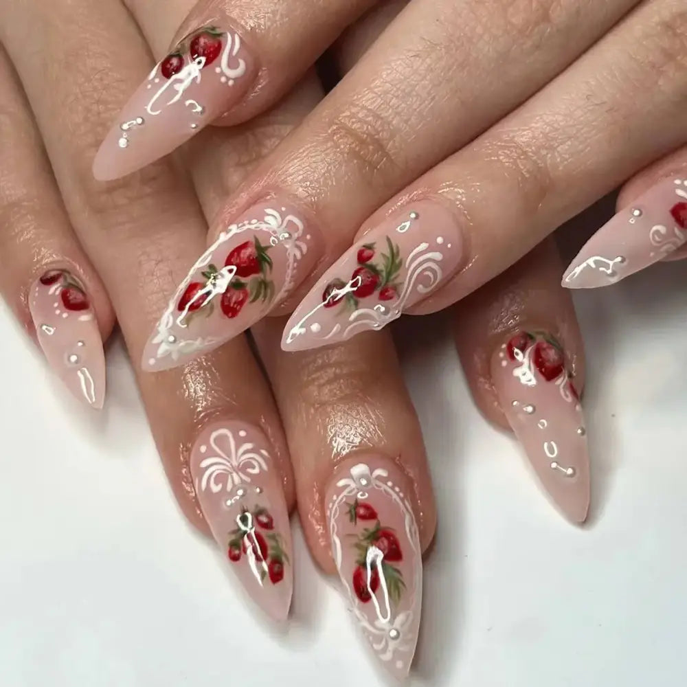 Explore Trendy Strawberry Fake Nails and Elevate Your Look Today - 1