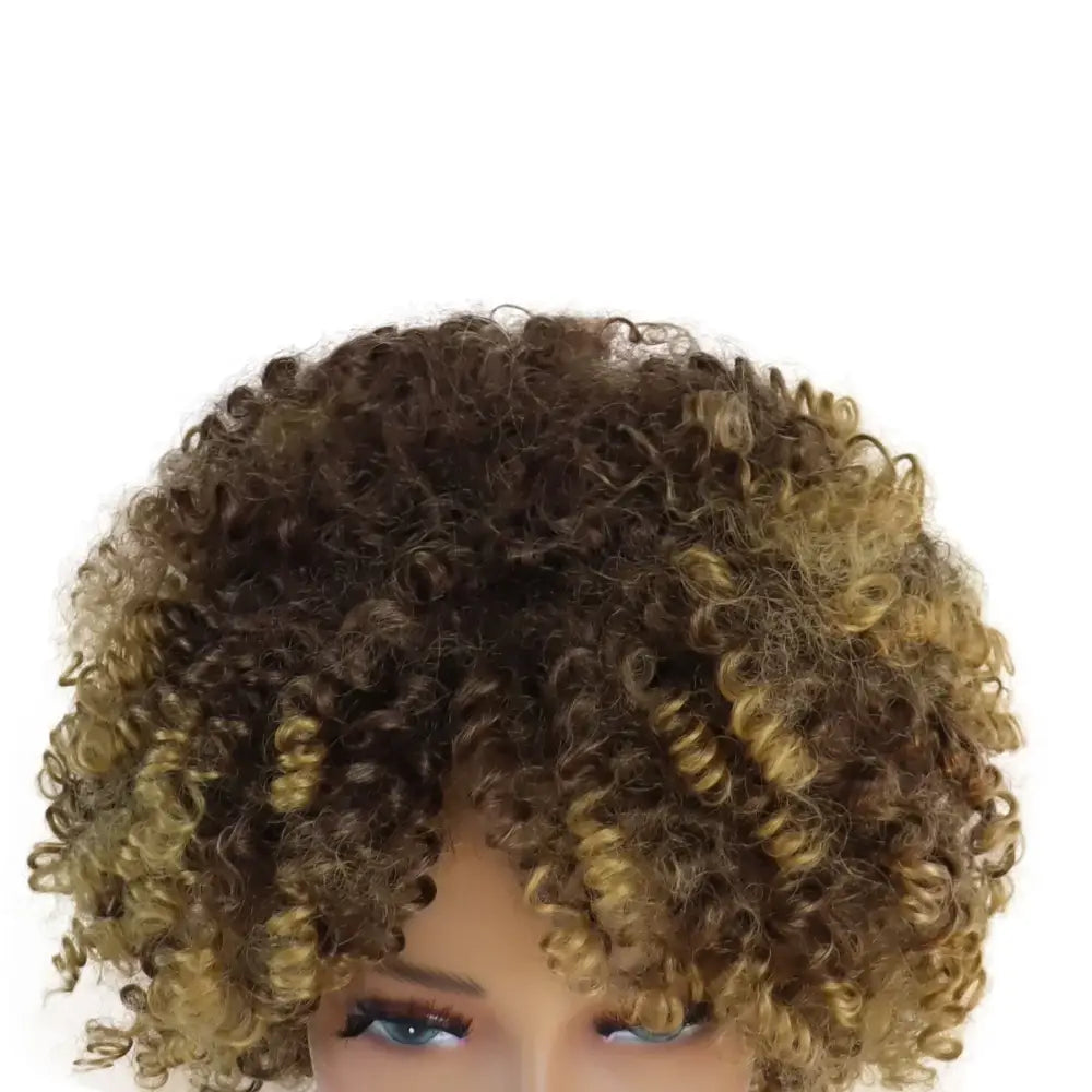 Explore Trendy Wigs: Brown Mix Blonde and Blonde Curly Afro Styles