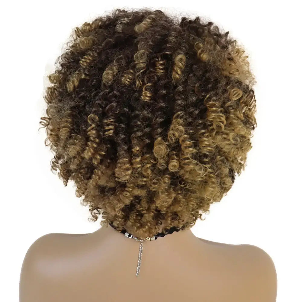 Explore Trendy Wigs: Brown Mix Blonde and Blonde Curly Afro Styles