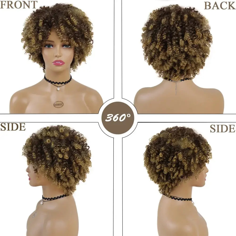 Explore Trendy Wigs: Brown Mix Blonde and Blonde Curly Afro Styles