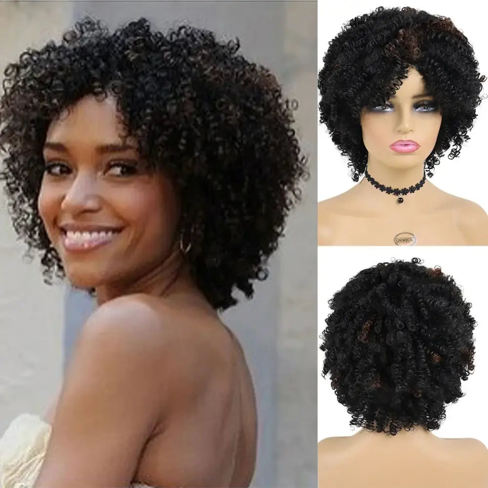 Explore Trendy Wigs: Brown Mix Blonde and Blonde Curly Afro Styles - Natural Color