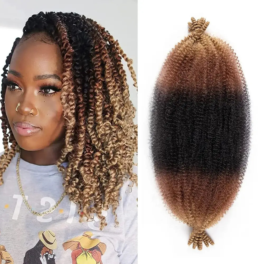 Explore Trendy Wigs: Pre Separated Springy Afros for a Fresh Look - T1B/30/27 / 18inches / 3Pcs/Lot