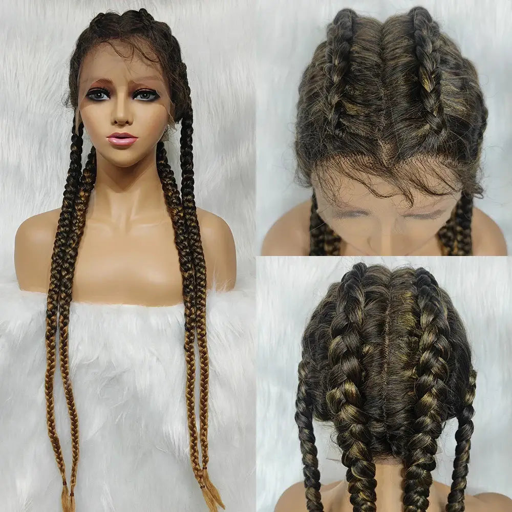 Exquisite Synthetic Braided Wigs to Transform Your Look with Confidence - 1B27 / 1 pc 37 inches