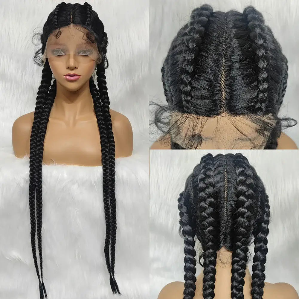 Exquisite Synthetic Braided Wigs to Transform Your Look with Confidence - 1B / 1 pc 37 inches