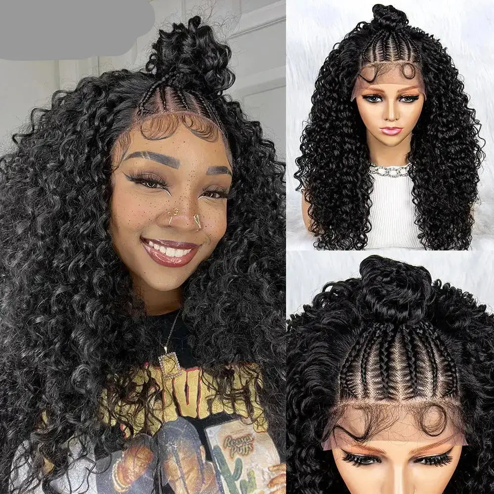 Fabulous Braided Synthetic Lace Wigs for a Stunning New Look - 1B