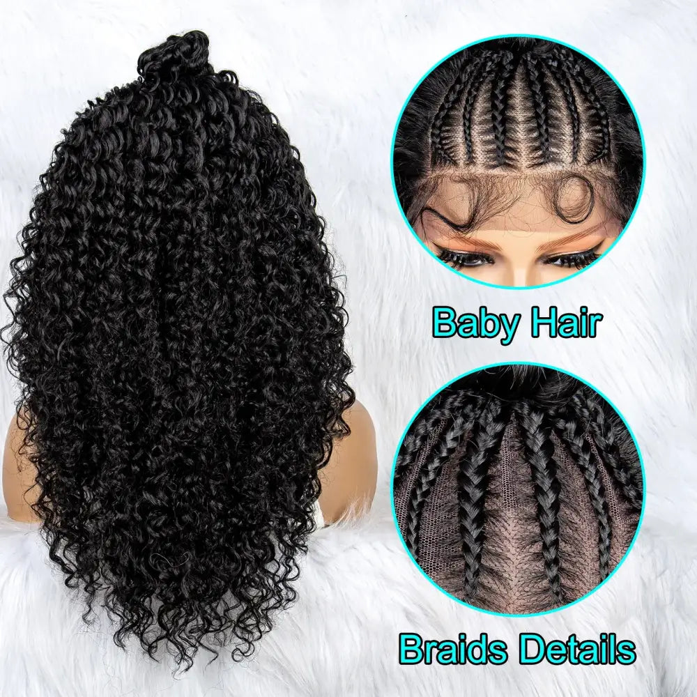 Fabulous Braided Synthetic Lace Wigs for a Stunning New Look - 1B