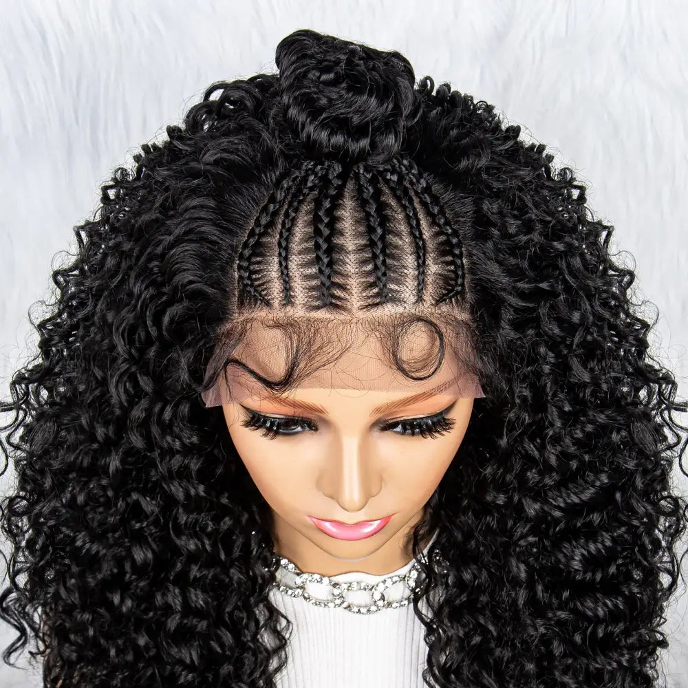 Fabulous Braided Synthetic Lace Wigs for a Stunning New Look - 1B