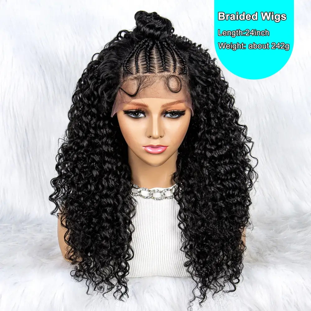 Fabulous Braided Synthetic Lace Wigs for a Stunning New Look - 1B